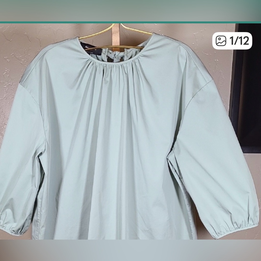 Rochas Paris Light Green top sz46 boxy but elegant $750